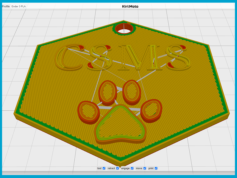 3d printed image on screen