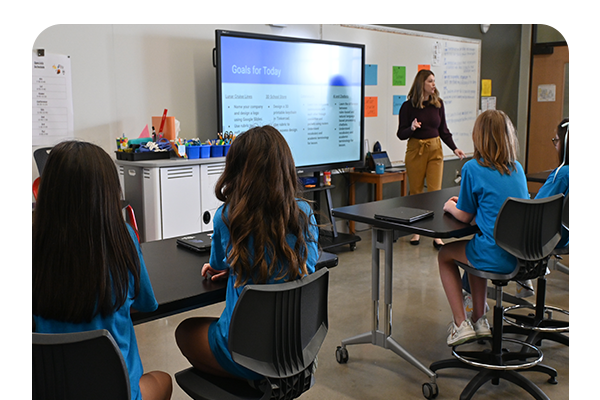 Students and teacher in classroom