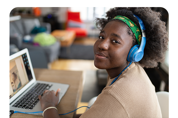 Student at computer